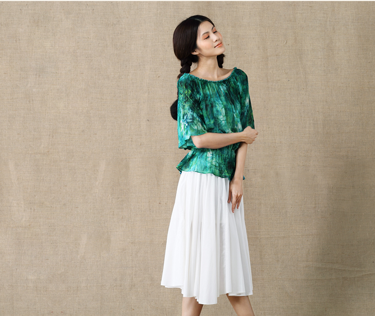 京东商城 茵曼2014新款女夏装中袖雪纺衫 蕾丝