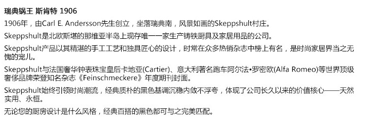 瑞典进口斯肯特 铸铁炒锅 无烟无涂层物理不粘锅铁锅 电磁炉通用
