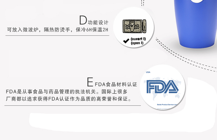 法国Neolid时尚扭扭杯个性保温防漏随手杯茶杯休闲旅行创意 蓝白条纹