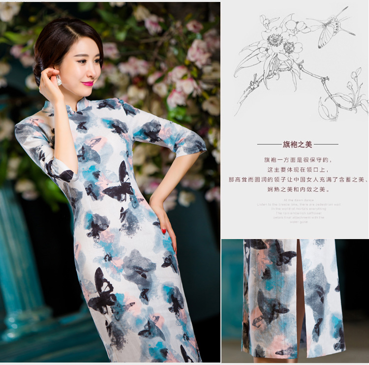 Oh, 2015 New fall blog for women of nostalgia for the video in the thin qipao Sau San large cuff improved linen long skirt qipao garden XXL picture, prices, brand platters! The elections are supplied in the national character of distribution, so action, buy now enjoy more preferential! As soon as possible.