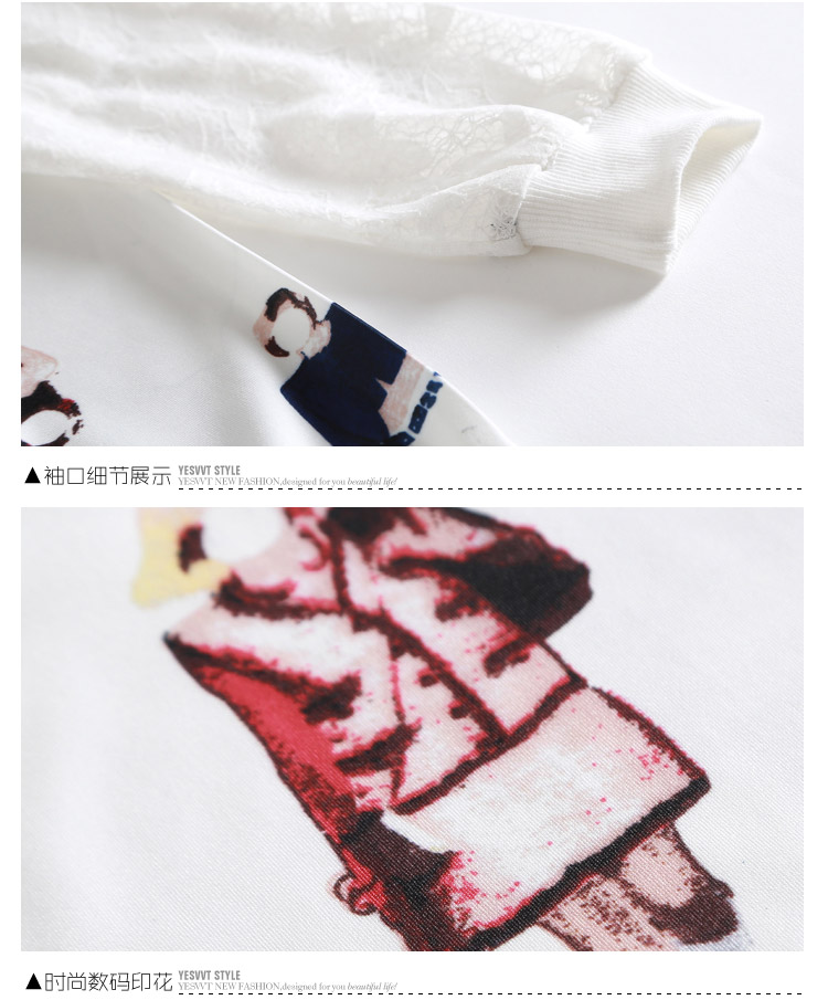 Shin Sung autumn 2015 New Product Code women stylish plus loose stretch cartoon lint-free digital printing long-sleeved-shoulder lace forming the T-shirts white plus lint-free, 15407 XL recommendations 134-144 catty picture, prices, brand platters! The elections are supplied in the national character of distribution, so action, buy now enjoy more preferential! As soon as possible.