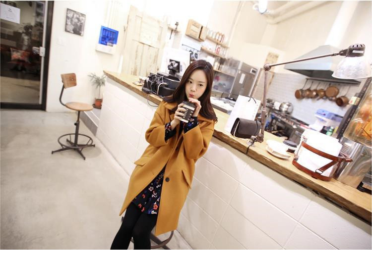 Iw 2015 autumn and winter new Korean loose minimalist lapel a wool coat female Sau San single row is long hair? large jacket turmeric yellow M picture, prices, brand platters! The elections are supplied in the national character of distribution, so action, buy now enjoy more preferential! As soon as possible.