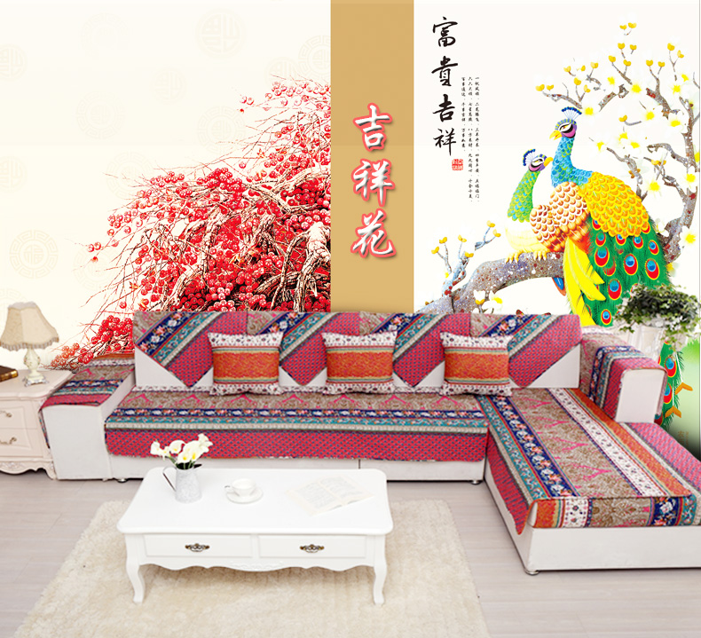 
                                                            宜然居 沙发垫套装防水防污沙发垫子四季组合沙发坐垫巾防滑可定制 g简欧 深蓝色 110*180cm 一片                