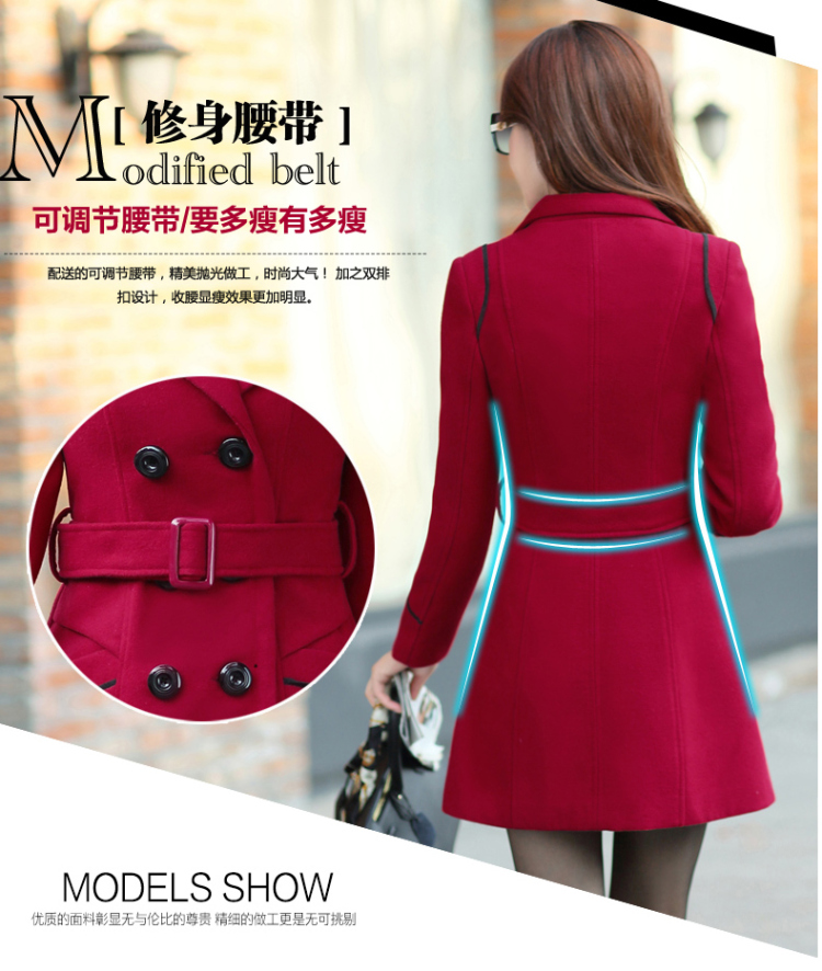  2015 Autumn as clothing and auspicious New stylish for women in the medium to long term, Sau San Mao jacket coat women? 8858 wine red M picture, prices, brand platters! The elections are supplied in the national character of distribution, so action, buy now enjoy more preferential! As soon as possible.