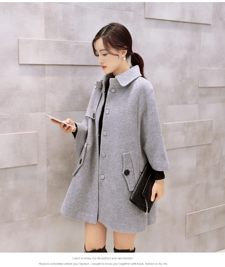 The Champs Elysees Honey Love   2015 autumn and winter new Korean version of loose cloak? Why women jacket gross sub wind jacket  708 gray M picture, prices, brand platters! The elections are supplied in the national character of distribution, so action, buy now enjoy more preferential! As soon as possible.