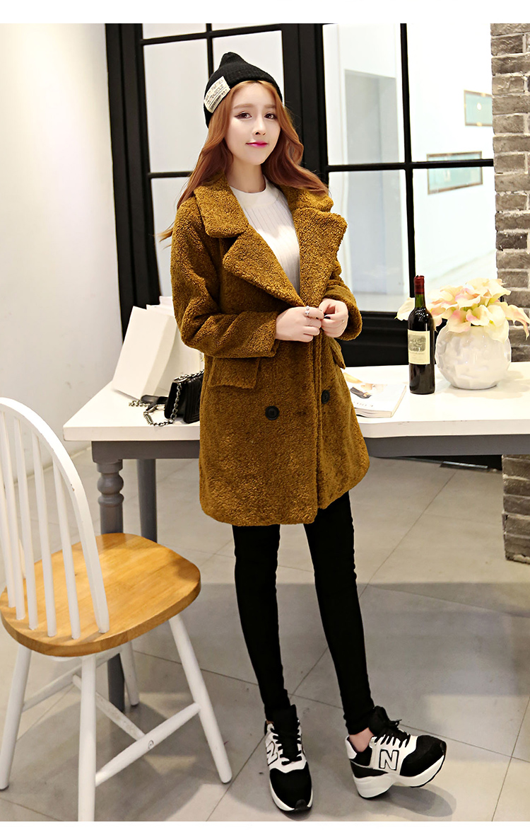 In short straw 2015 Fall/Winter Collections new double-side cashmere overcoat female Hair Girl In The jacket coat? Long Hair Girl Korean jacket? 