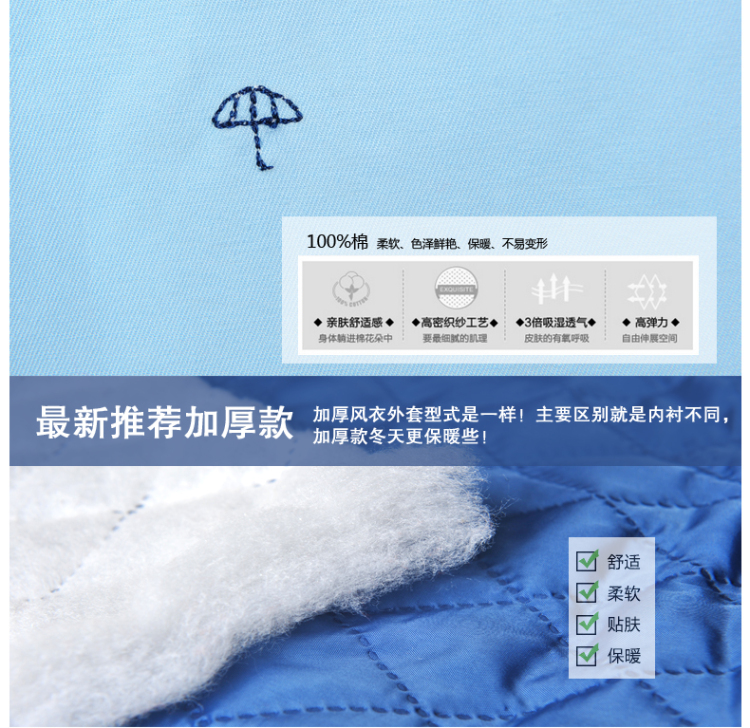 惠维 2016春季新款学生风衣外套修身韩版少女中长款初高中生运动休闲开衫外套 粉红色 L