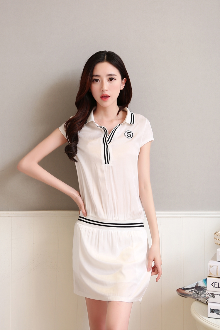 丝露怡语2014年夏季<em>女士</em>翻领<em>连衣裙韩版宽松</em>