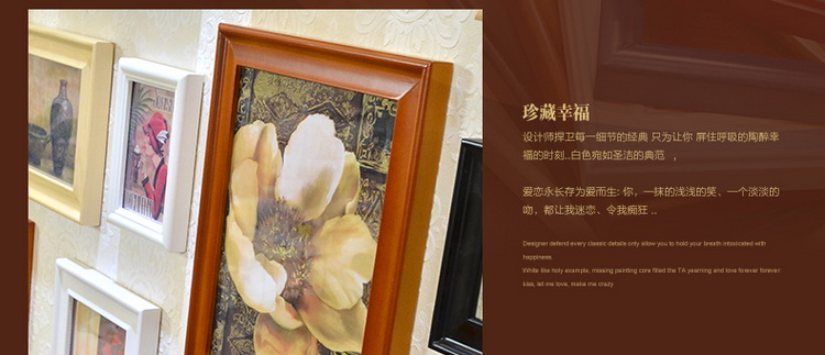 
                                        梓晨 挂墙实木欧式相框 宜家画框装饰墙创意组合 相片框 黑白原胡混搭                
