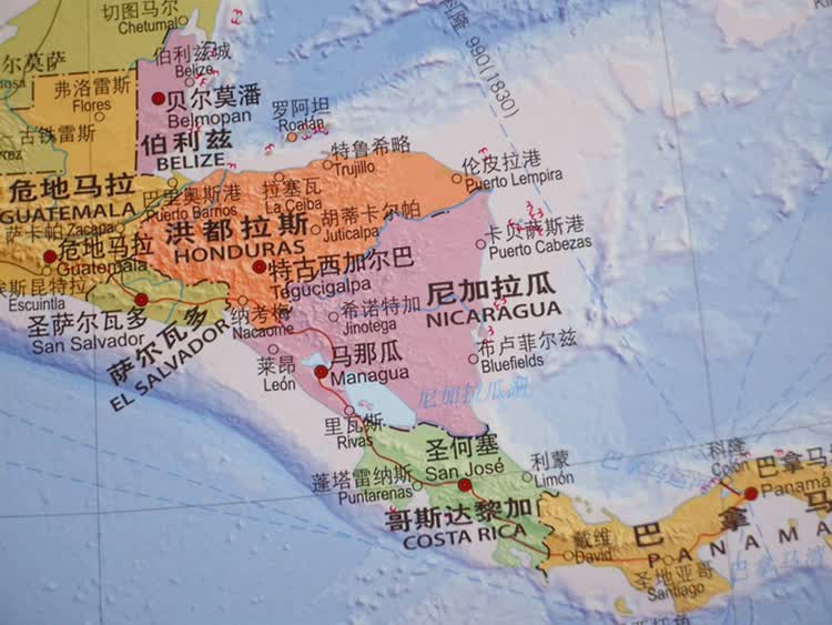 北美洲地图1209米竖版地图挂图
