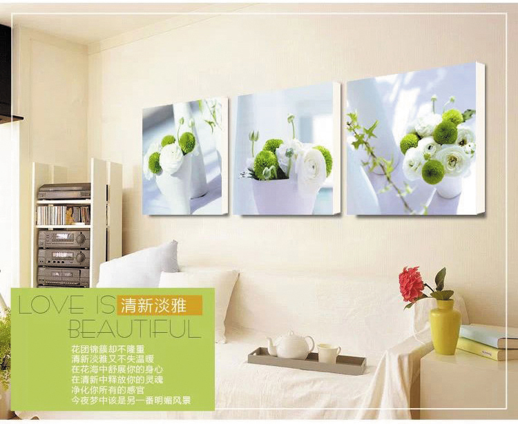 
                                        现代餐厅装饰画简约无框画三联副墙画 深红色-三联副 50cm*50cm                