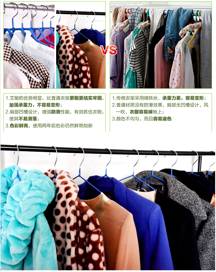 
                                        晾晒衣架子 家用成人衣服架防滑 儿童宝宝不锈钢袜夹 加宽加粗西装挂衣撑子 15支弧形蓝色                