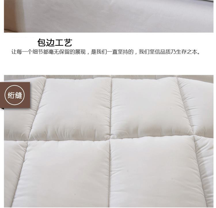 
                                        月畔湾家纺柔软羽丝绒床垫加厚学生床褥子绗缝床护垫子床上用品 灰色-标准5cm 90*200cm                