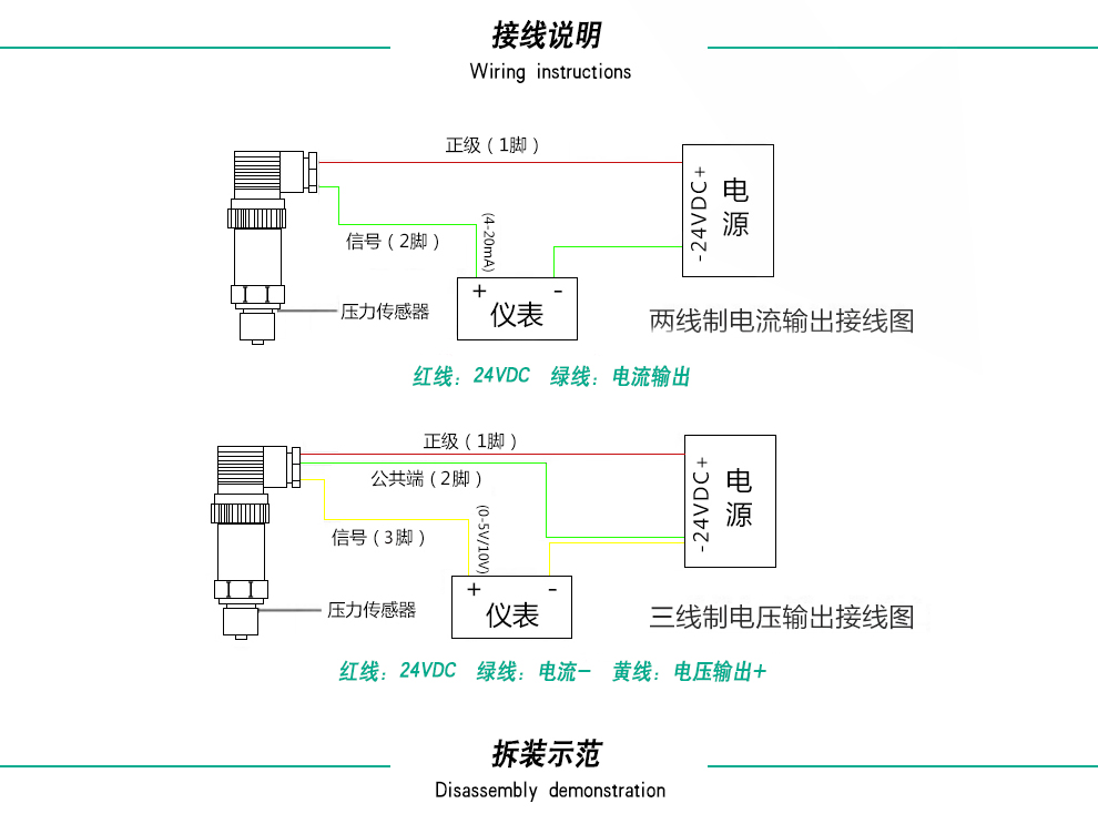 压力变送器4-20ma压力传感器 进口扩散硅 测水压油压气压液压传感器