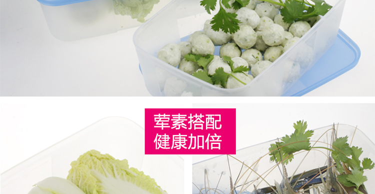 特百惠塑料保鲜盒6件套装 冰箱收纳冷冻储藏1.7L大容量密封盒 2个装