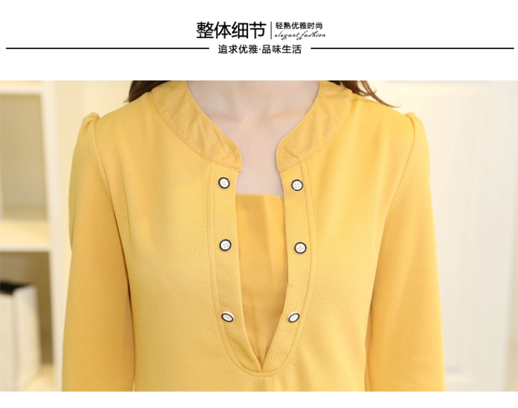 靓女迪奥宽松雪纺衫女2015秋装新款气质大码上衣长袖打底衫 绿色 L