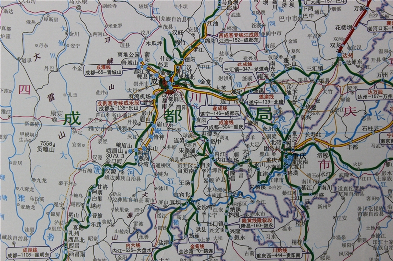 2015中国铁路交通图 整张铁路地图挂图 货运交通 1.65*1.2米