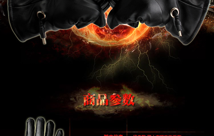 
                                        万迈  电动车电暖手套/牛皮厚植绒电热手套 男女均码                