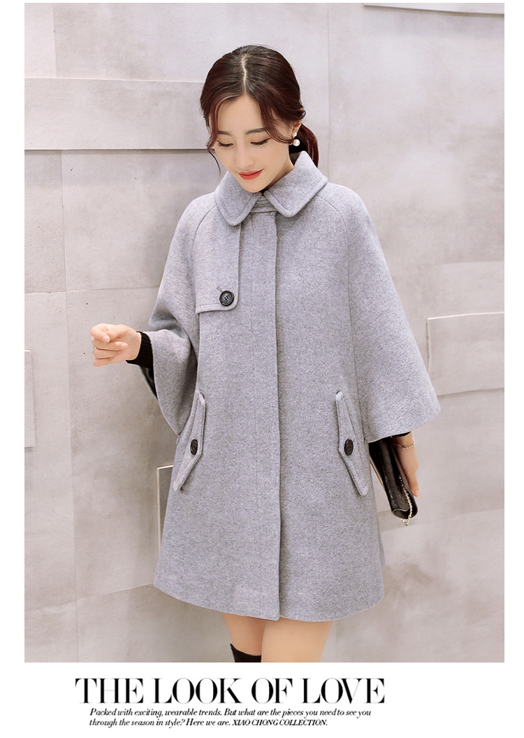 The Champs Elysees Honey Love   2015 autumn and winter new Korean version of loose cloak? Why women jacket gross sub wind jacket  708 gray M picture, prices, brand platters! The elections are supplied in the national character of distribution, so action, buy now enjoy more preferential! As soon as possible.