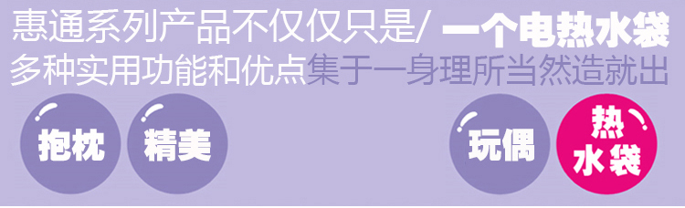 惠通热水袋 充电 防爆电暖宝宝国标水电分离暖手宝卡通毛绒双插手暖水袋保暖防护捂手暖宝电热宝 303-4唯美爱情