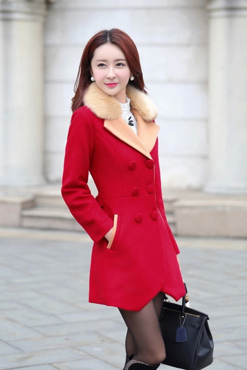 Meijia Garment 2015 winter clothing new double-color spell long suit for gross Sau San?? coats of 1277 gross jacket purple L picture, prices, brand platters! The elections are supplied in the national character of distribution, so action, buy now enjoy more preferential! As soon as possible.