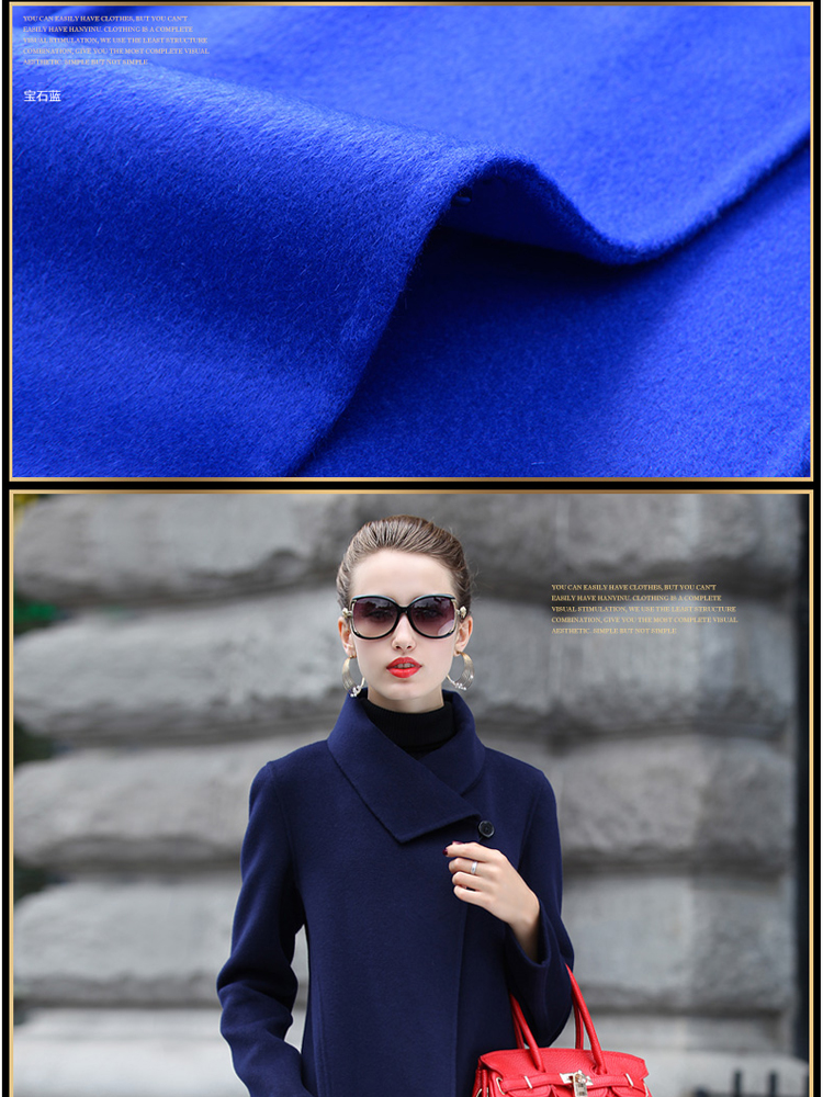 The achievement of the 2015 autumn and winter new Korean fashion in the Sau San? long double-sided female jacket coat gross sapphire blue XXL picture, prices, brand platters! The elections are supplied in the national character of distribution, so action, buy now enjoy more preferential! As soon as possible.