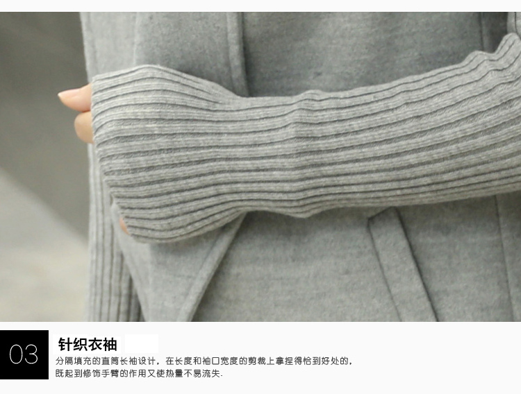 莎兹2015秋冬新款韩版女装女中长款西装领大衣呢子毛呢外套女风衣 红色 S