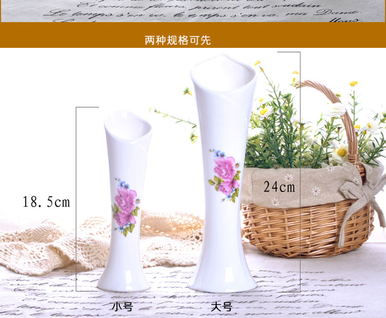 
                                                            LICHEN 景德镇陶瓷器新房客厅装饰 工艺品 摆件 摆设 小花插 单个小花插(随机发货)   5x18.5厘米                