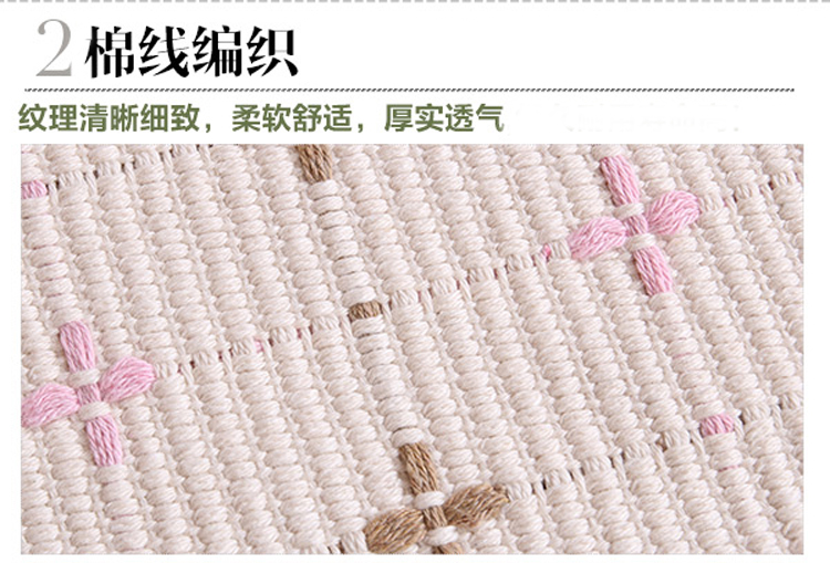 茵凡亚麻沙发垫坐垫组合沙发垫时尚简约现代沙发巾罩套格子垫可定制 高档亚麻格子-小米花 套50*50