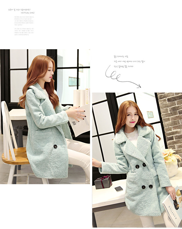 In short straw 2015 Fall/Winter Collections new double-side cashmere overcoat female Hair Girl In The jacket coat? Long Hair Girl Korean jacket? 