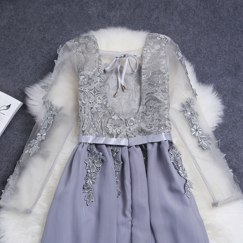 Yuan Yi Library autumn and winter heavy industry embroidery on chip beaded dresses long-sleeved gown skirt 9057 Back Light Gray S picture, prices, brand platters! The elections are supplied in the national character of distribution, so action, buy now enjoy more preferential! As soon as possible.