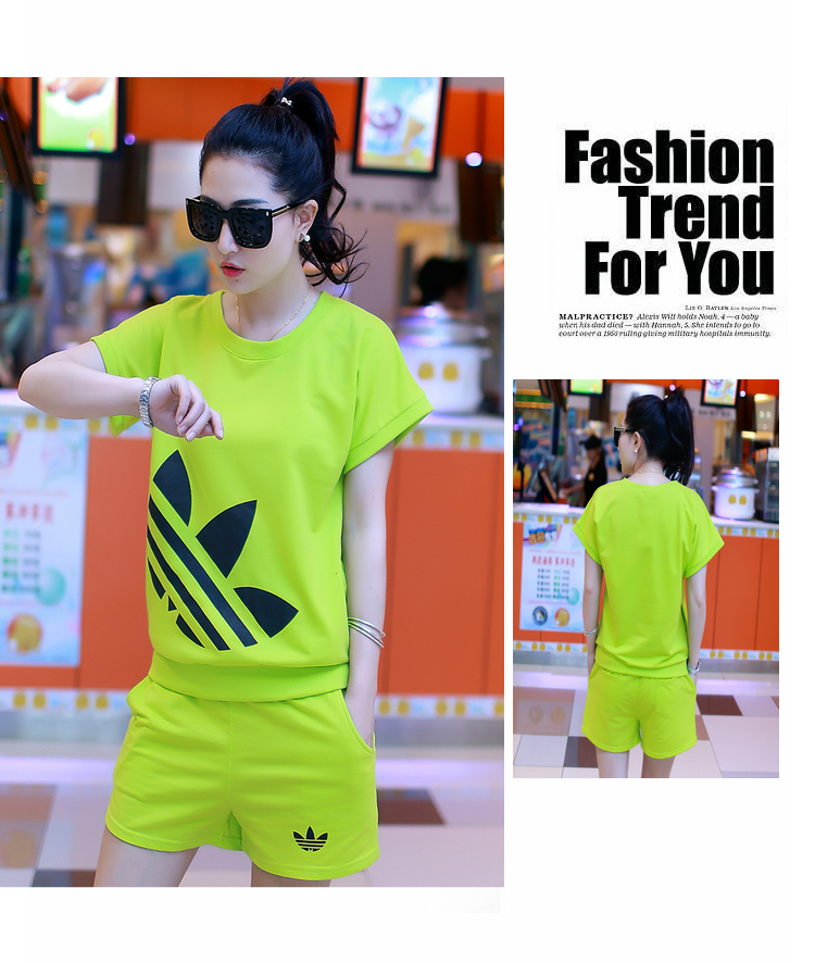 2015 PDQC new summer Korean sport Leisure package shorts two piece loose T shirts uniforms female black XL pictures, price, brand platters! Elections are good character, the national distribution, so why buy now enjoy more preferential! Health