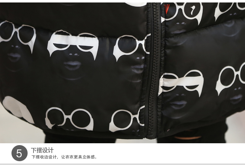 格调潮流2015秋冬新款时尚韩版女装休闲百搭中长款外套拉链连帽简约羽绒棉马甲女 黑色 L