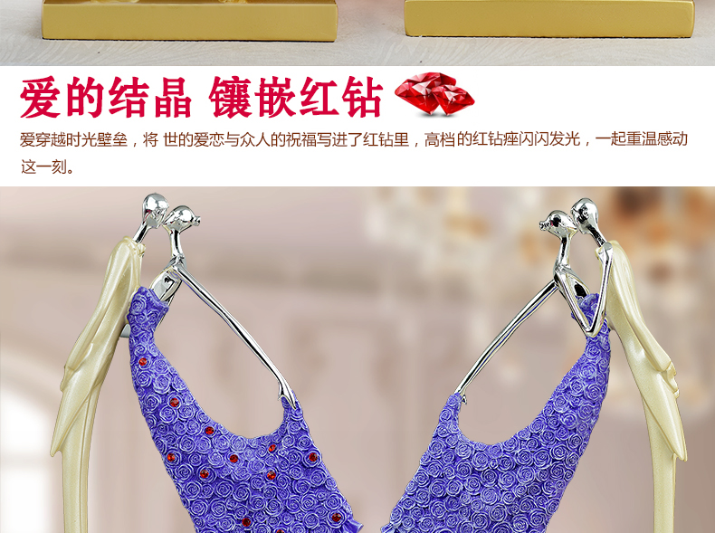 
                                        艺贝子人物装饰摆件婚庆礼品结婚礼物时尚家居装饰摆件工艺品婚庆情人节恋人礼物婚房摆件 金色                