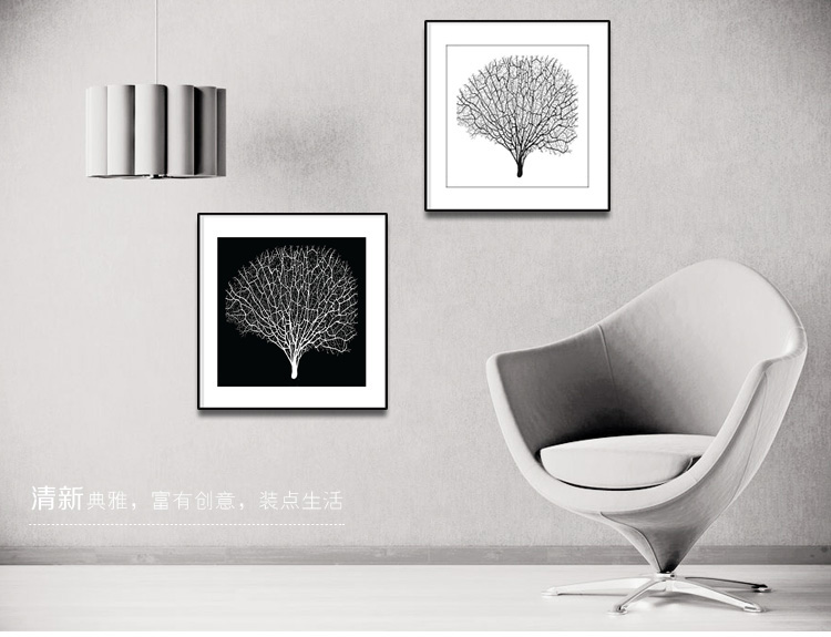 老深镇客厅装饰画现代简约有框画卧室书房挂画餐厅玄关画 双拼组合 50x50cm