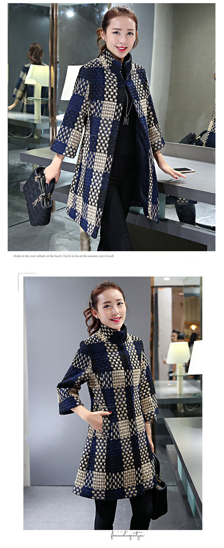  The new winter cherrymix tartan coats Korean in Sau San long-sleeved coarse wool terylene 7 sub-coats gross? female 9020 dark blue jacket XL Photo, prices, brand platters! The elections are supplied in the national character of distribution, so action, buy now enjoy more preferential! As soon as possible.