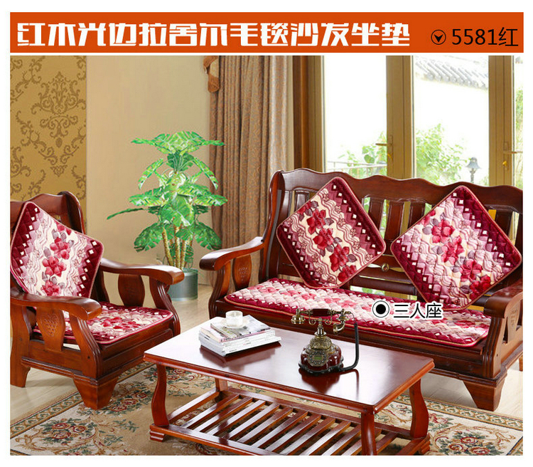 实木沙发垫短毛绒木质沙发坐垫红木沙发垫实木沙发垫子 5583驼 40*60同款腰枕
