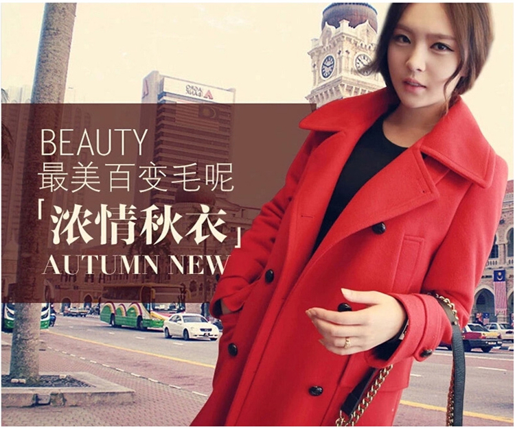 The Philippine economy Nga new wool coat girl in long?) a jacket Korea Sau San edition solid color RED M picture, prices, brand platters! The elections are supplied in the national character of distribution, so action, buy now enjoy more preferential! As soon as possible.