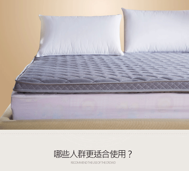 
                                        皛胜家纺 立体加厚竹炭纤维床垫床褥子 单人双人可折叠 灰色 90*200cm                
