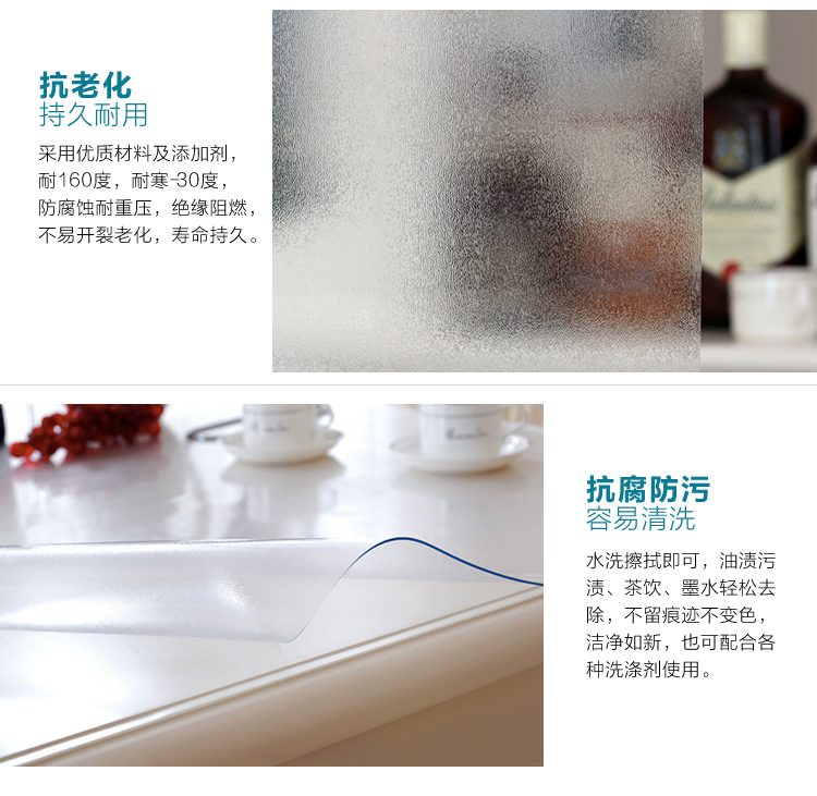 兰诗 PVC透明磨砂电脑办公抹角桌垫 转角书桌子保护垫 水晶板软质玻璃 桌面台垫桌布超大定 40宽*60长CM