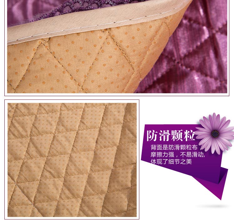添富贵家纺 仿真丝真皮沙发垫  四季布艺防滑沙发巾套罩 一帘幽梦-灰 90*90cm