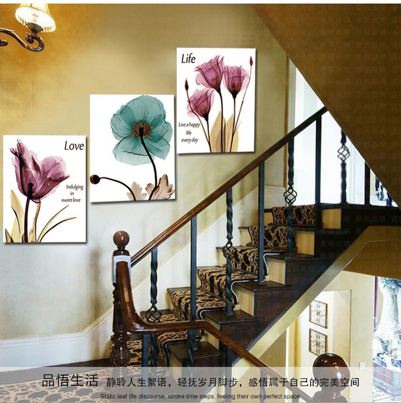 包邮 皇家至尊蒙娜丽莎十字绣新款客厅卧室大幅5D钻石画郁金香花卉系列现代欧式壁画三联画简约 (钻石画一套3个)虞美人44*47厘米每个 魔方钻