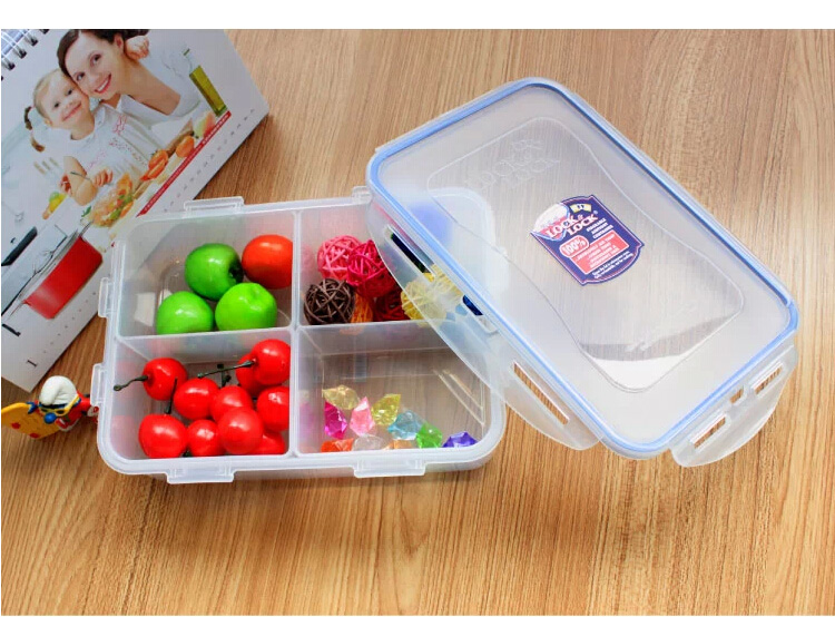 
                                        乐扣乐扣（LOCK&LOCK） 保鲜盒塑料储物盒HPL824C1.6L分隔餐盒饭盒便当盒                