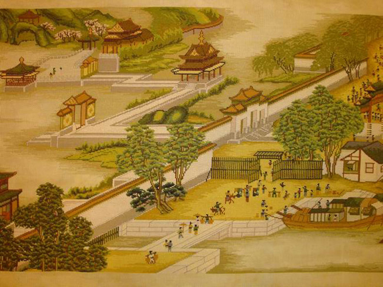 
                                                            K-S十字绣客厅新款大幅精准印花清明上河图全景2米3米6米22米满绣经典版 3米丝线精准印花                