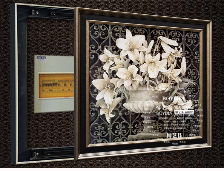 博艺佳 电箱推拉画电表箱挂画客厅餐厅玄关电表盒装饰画有框画 向左推拉 60*80cm