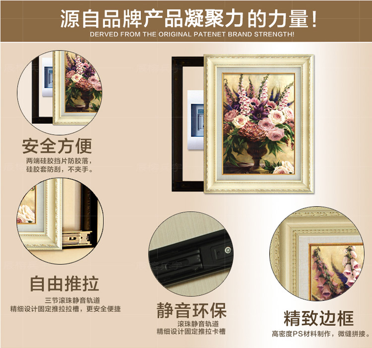 
                                        遮挡电表箱装饰画创意配电盒总开关电源箱电闸箱配电箱挂画 L 63*80/内径53*70                