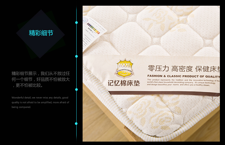 
                                                            床垫 记忆棉海棉床褥定制 乳胶垫单人宿舍学生上铺下铺0.9米1.8米垫子 双人床垫榻 记忆棉蓝色 6.5厘米厚 0.9*1.9米                