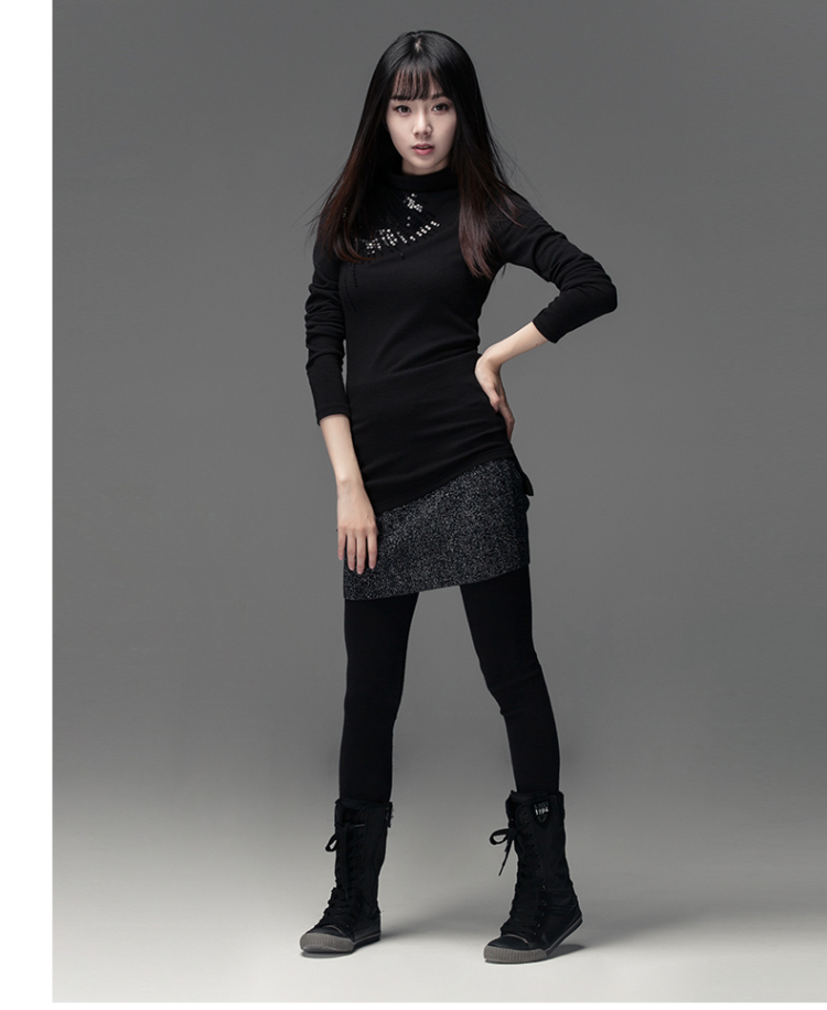 圣迪奥 sdeer 女装即兴金属松紧半身裙S13481302 黑底金属 M