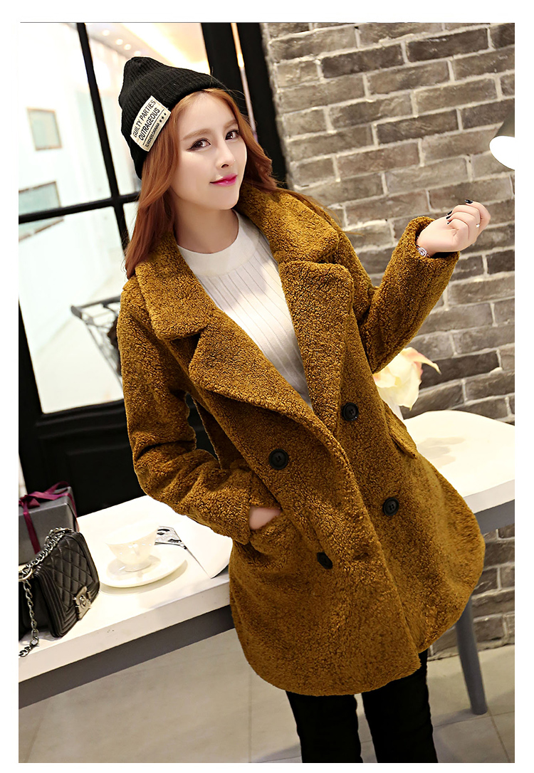 In short straw 2015 Fall/Winter Collections new double-side cashmere overcoat female Hair Girl In The jacket coat? Long Hair Girl Korean jacket? 