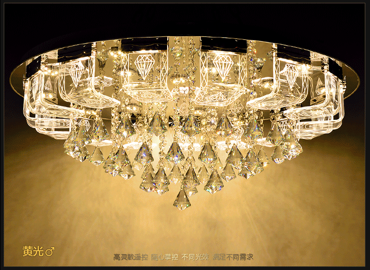 吸顶灯led卧室灯现代简约圆形灯具客厅灯餐厅水晶灯饰